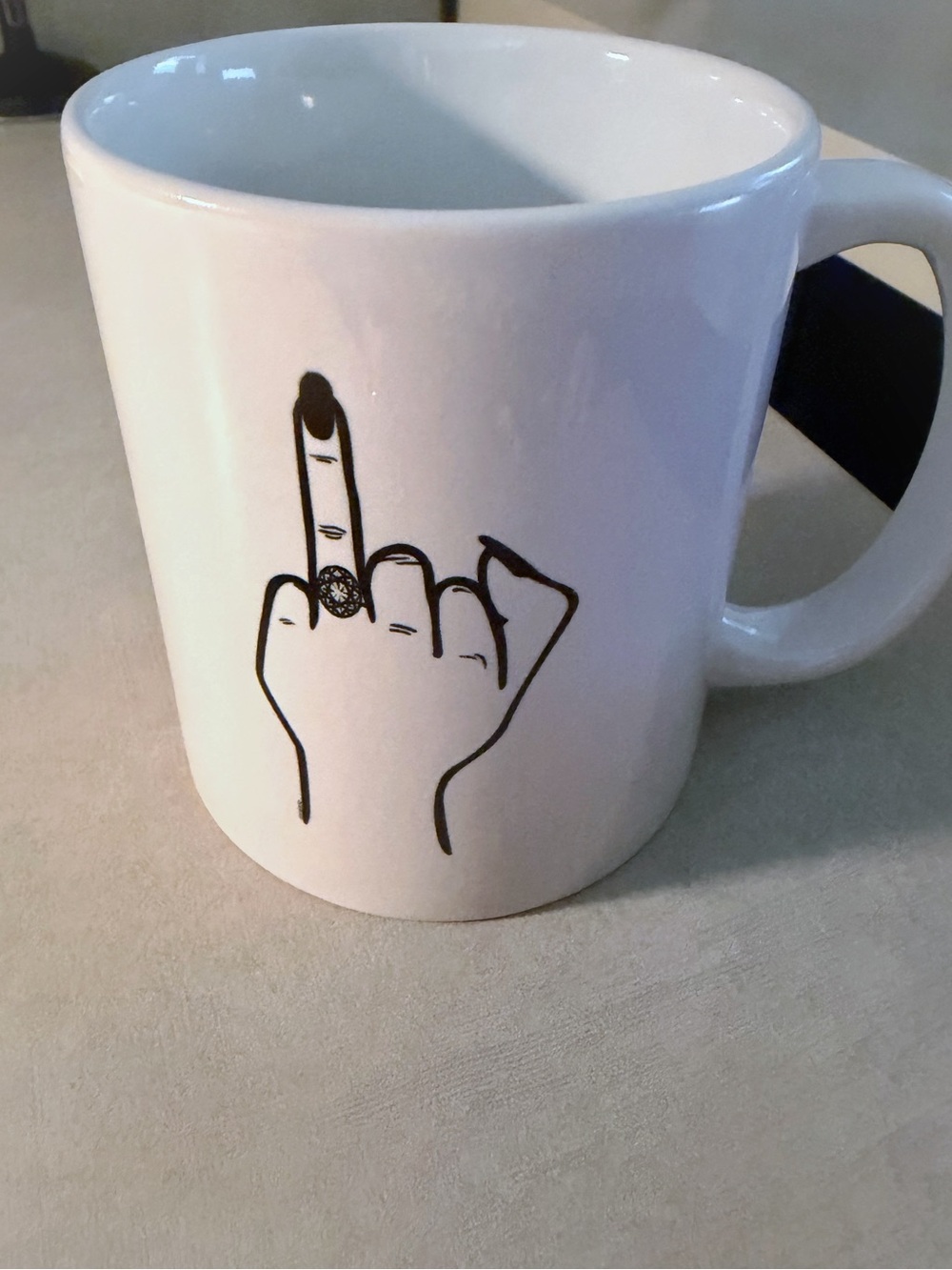 Engaged Ring Finger Flip Mug